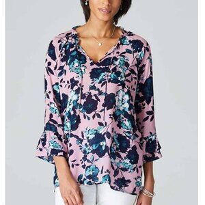 J.Jill Beautiful Blooms Floral Long-Sleeve Top‎ - Size Small - Womens